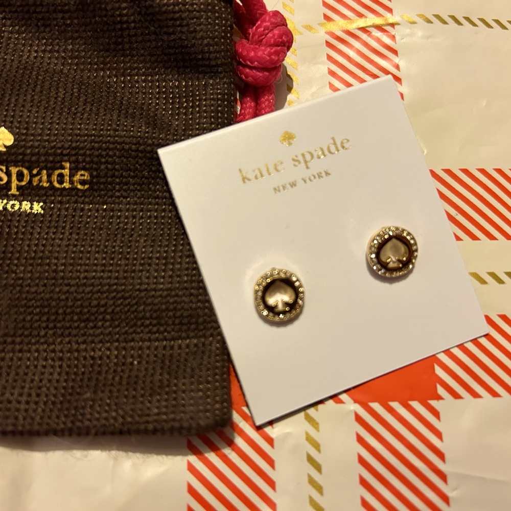 Kate Spade Earrings • Spot the Spade • Gold Studs $48